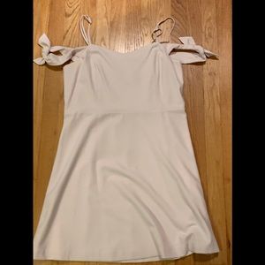 Pale pink off the shoulder dress